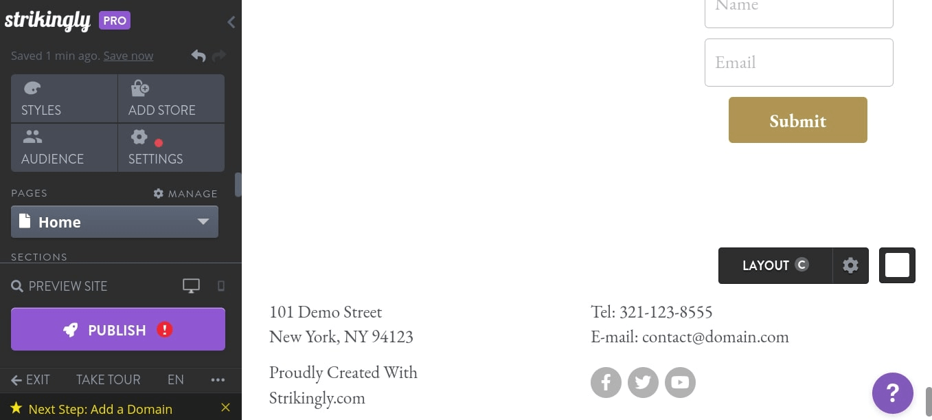 null Social Media buttons on Website